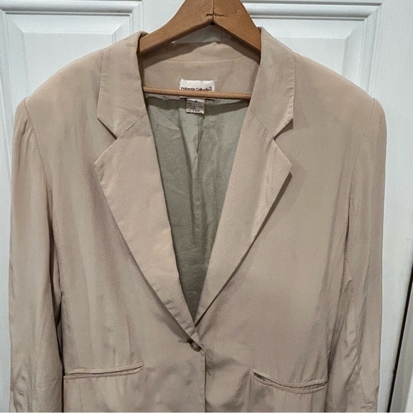 VINTAGE POTOMAC COLLECTION WOMEN'S 100% SILK BLAZER, SIZE MED, BEIGE - Picture 2 of 6